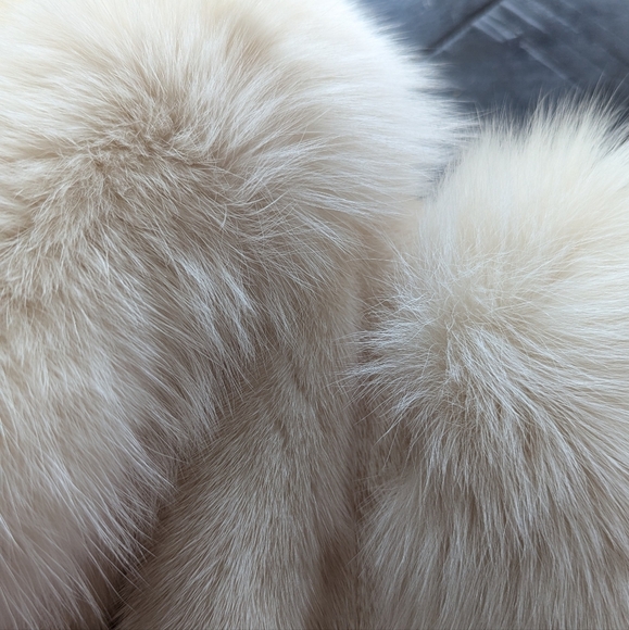 Vintage Rovalia Ivory Mink & Fox Fur Stroller Coat | Size M 6–8 Heirloom Luxury - Picture 9 of 11